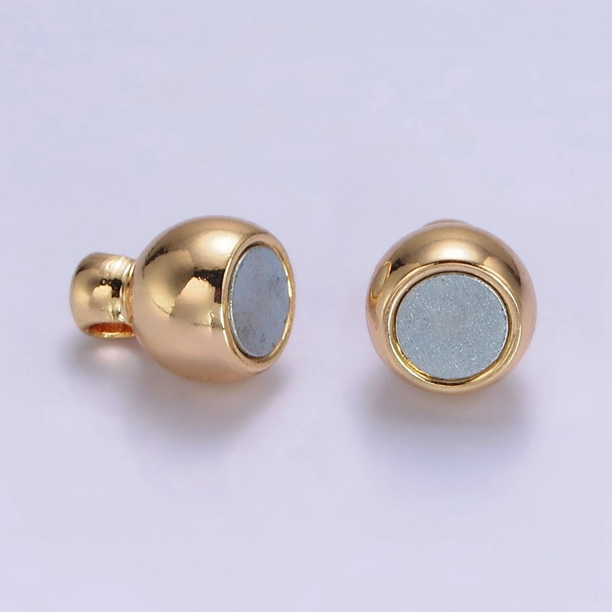 Gold plated 6mm Double Round Bead Magnetic Connector G-649 - DLUXCA
