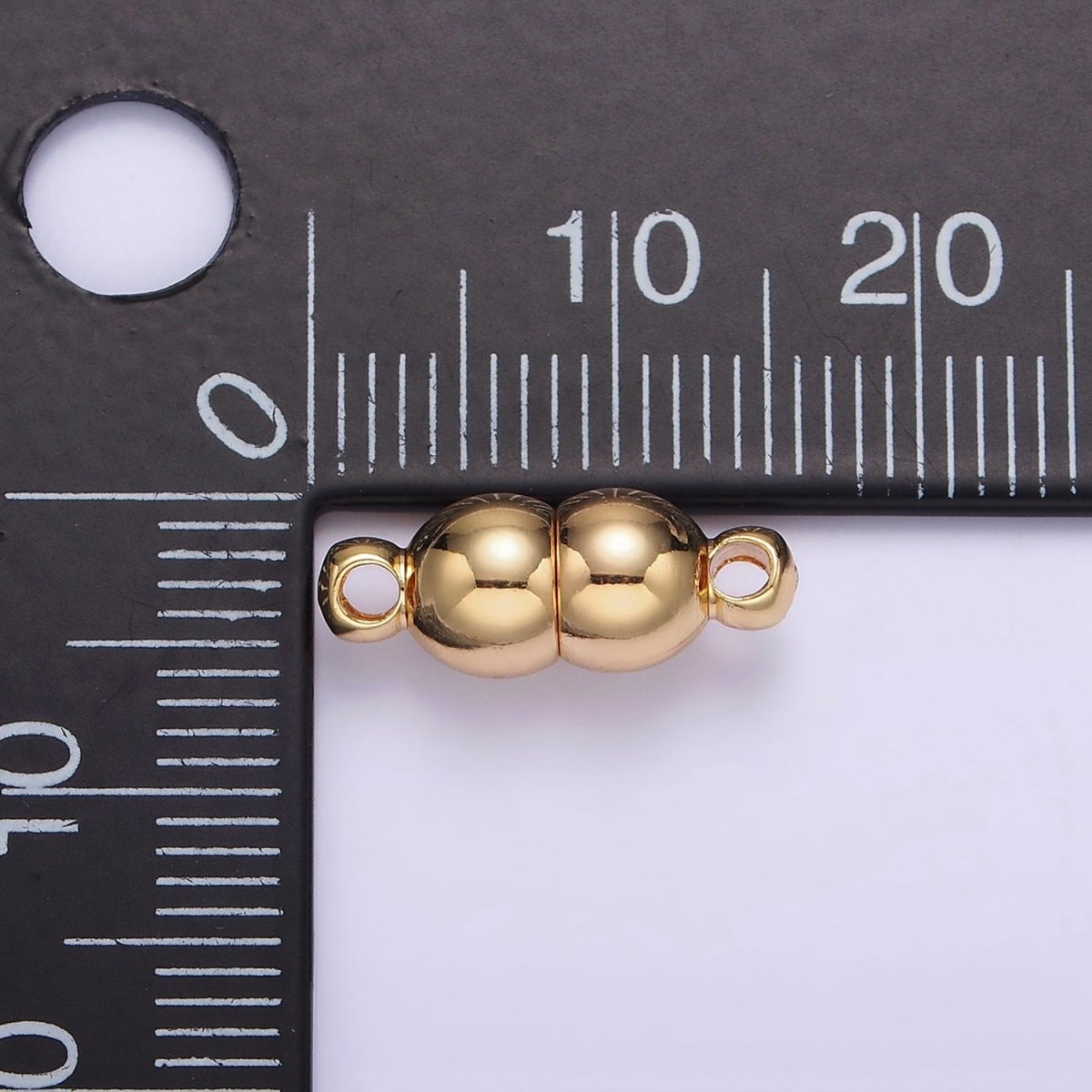 Gold plated 6mm Double Round Bead Magnetic Connector G-649 - DLUXCA