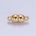 Gold plated 6mm Double Round Bead Magnetic Connector G-649 - DLUXCA