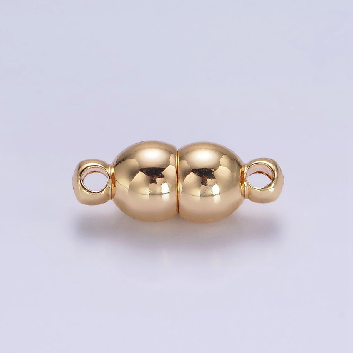 Gold plated 6mm Double Round Bead Magnetic Connector G-649 - DLUXCA