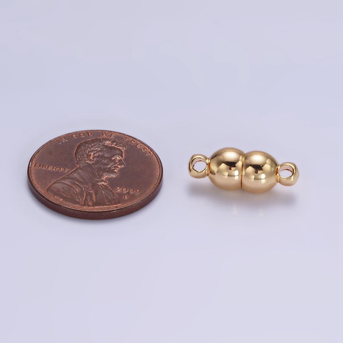 Gold plated 6mm Double Round Bead Magnetic Connector G-649 - DLUXCA