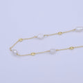 Gold plated 7.5mm Designed Freshwater Pearl Anchor Cable Link Unfinished Chain by Yard | ROLL-1011 Clearance Pricing - DLUXCA