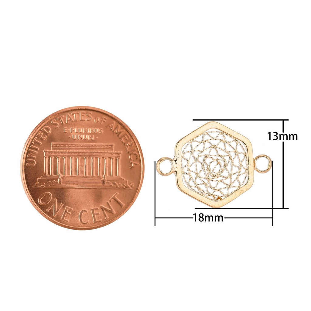 Gold plated Abstract Connector - F006 - DLUXCA