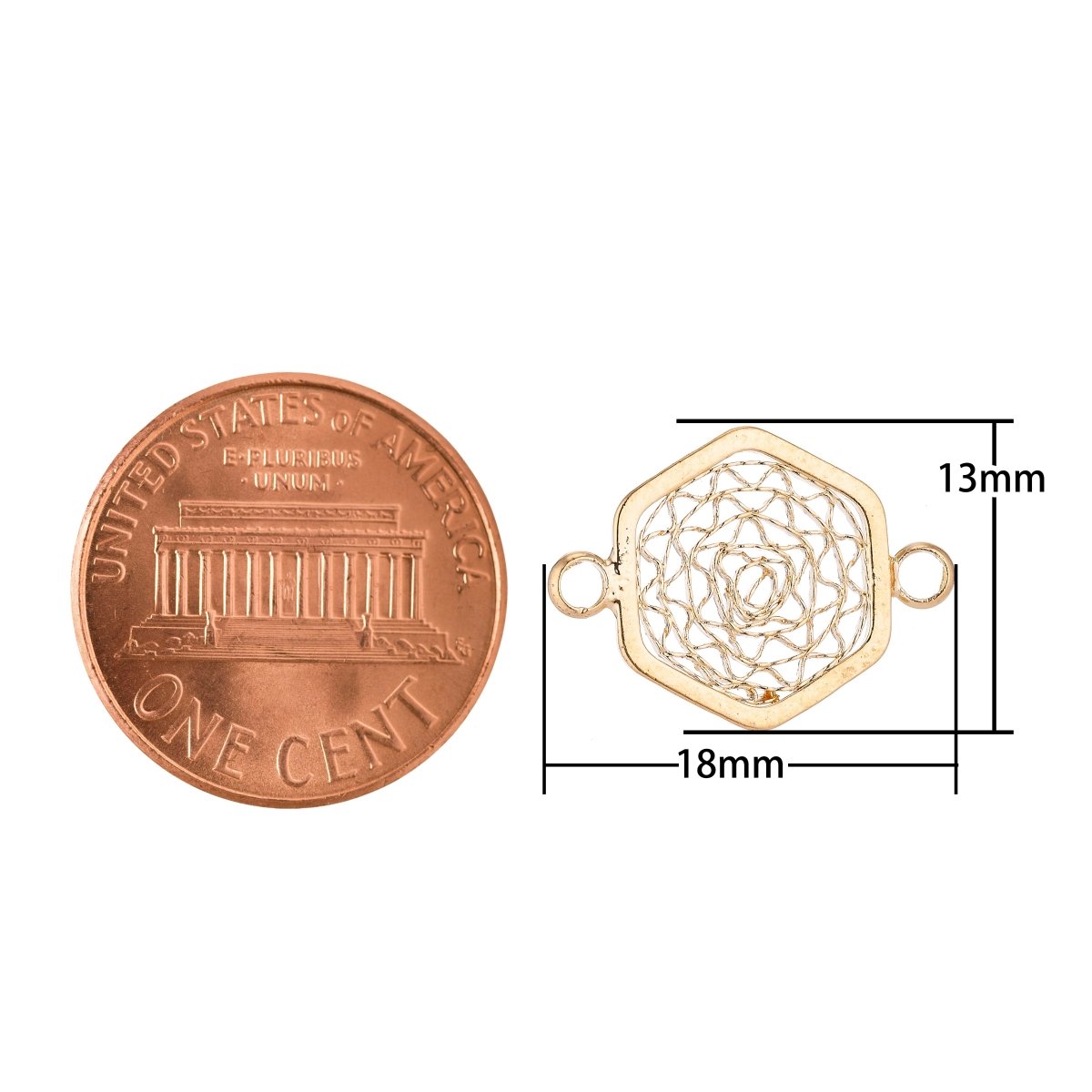 Gold plated Abstract Connector - F006 - DLUXCA