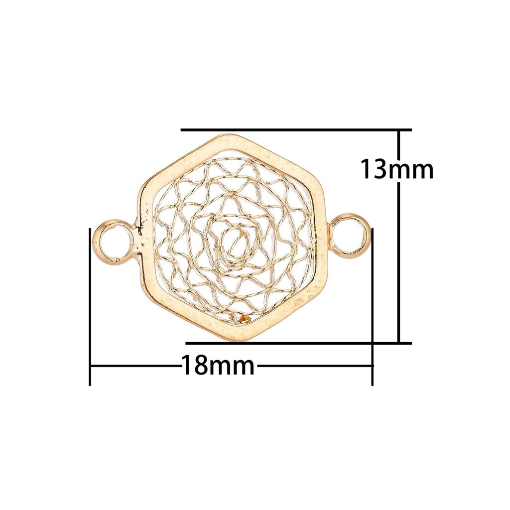 Gold plated Abstract Connector - F006 - DLUXCA