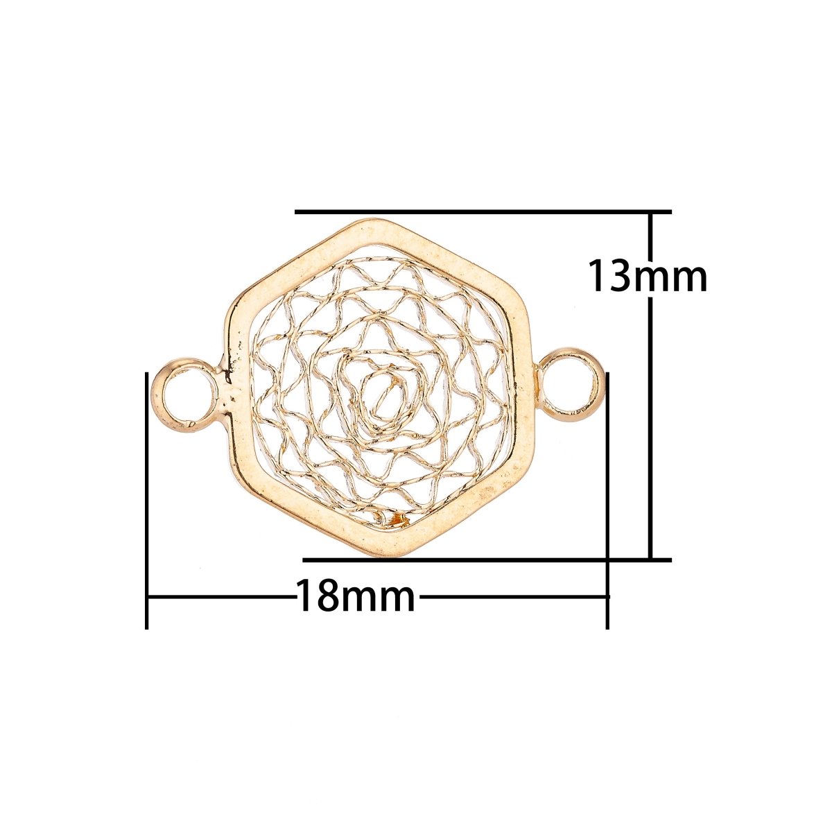 Gold plated Abstract Connector - F006 - DLUXCA