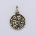 Gold plated Angel Rustic Coin Charm D-898 - DLUXCA