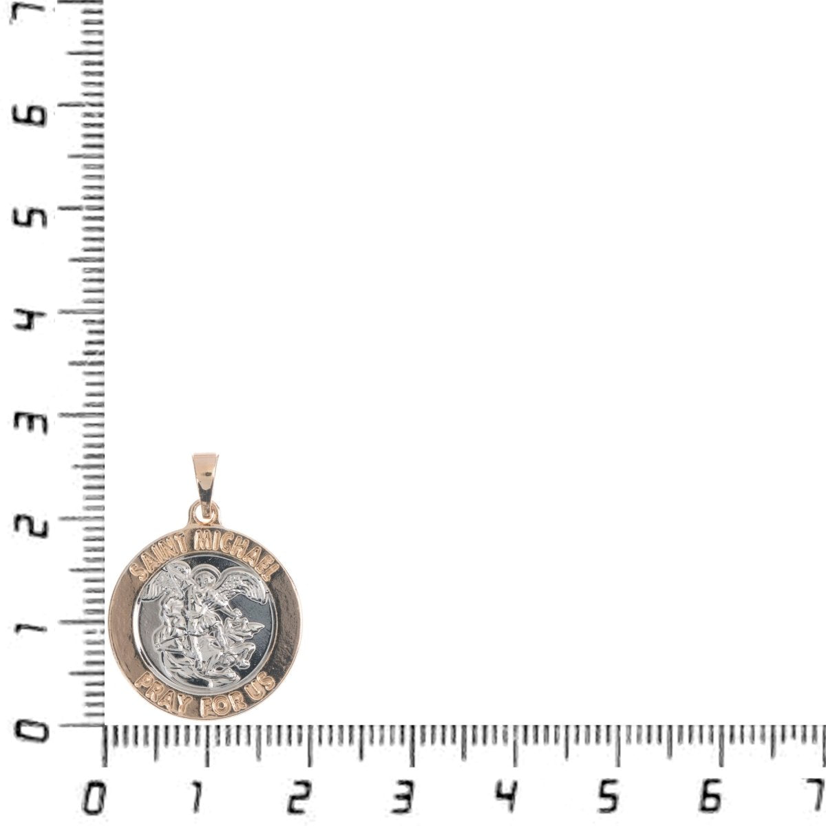 Gold plated Archangel Saint Michael Medal Pendant for Protection Protect us with Prayer in the back for Necklace Jewelry Making H-771 - DLUXCA