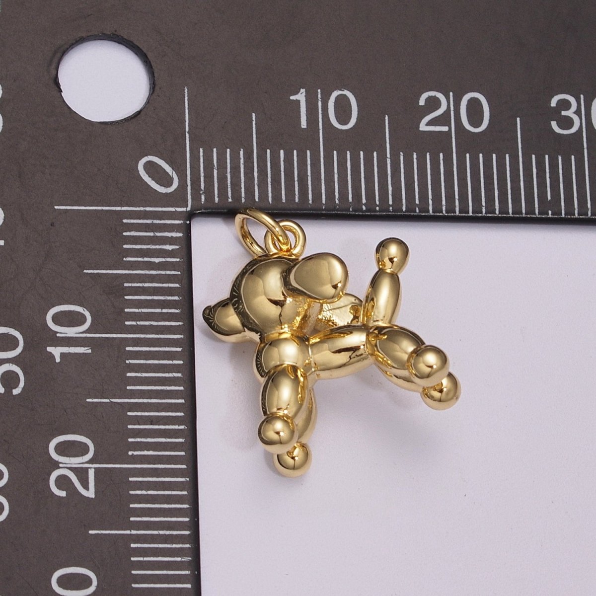 Gold plated Balloon Dog Charm, 3D Balloon Dog, Animal Balloon Charm, Balloon Animal, Gift for Dog Lover, Funny Charm for Kids, Party Dog M-898 M-899