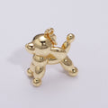 Gold plated Balloon Dog Charm, 3D Balloon Dog, Animal Balloon Charm, Balloon Animal, Gift for Dog Lover, Funny Charm for Kids, Party Dog M-898 M-899