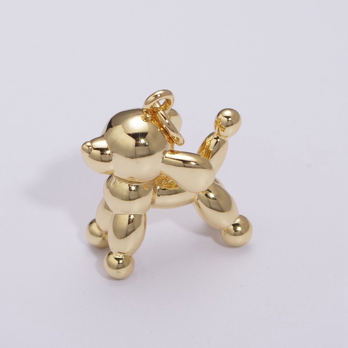 Gold plated Balloon Dog Charm, 3D Balloon Dog, Animal Balloon Charm, Balloon Animal, Gift for Dog Lover, Funny Charm for Kids, Party Dog M-898 M-899