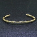 Gold plated Bamboo Bangle Bracelet, 14K Gold plated Bamboo Inspired Bracelet Adjustable Cuff Bracelet | WA-056 Clearance Pricing - DLUXCA