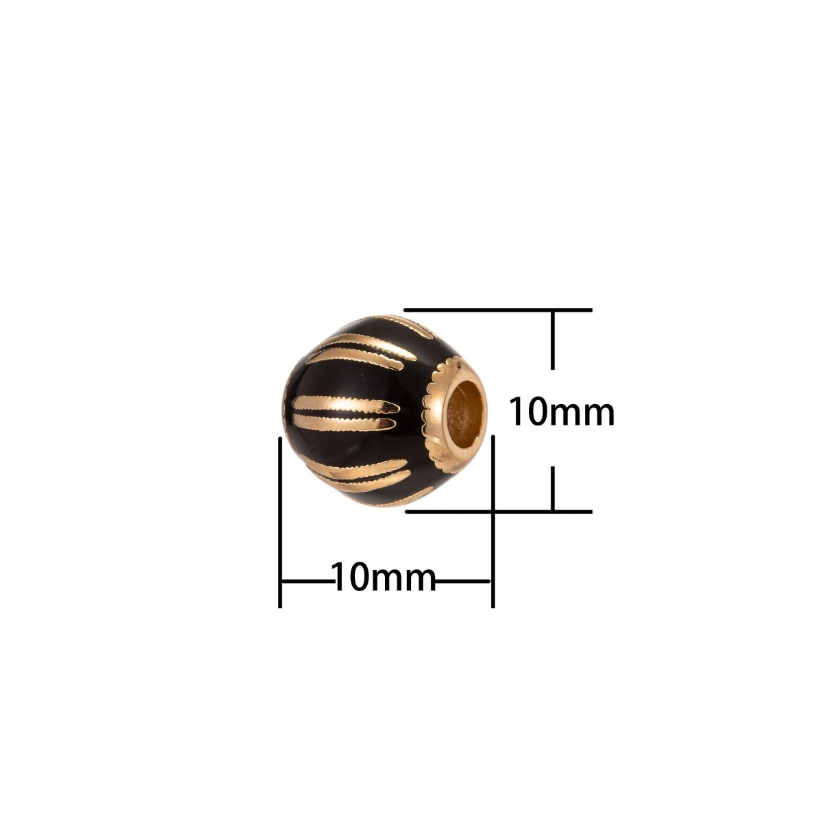 Gold plated Beads Spacer Beads, for DIY Jewelry Making European Charms Beaded Bracelet, Bead Size 10x10mm Hole 2mm B-187 - DLUXCA