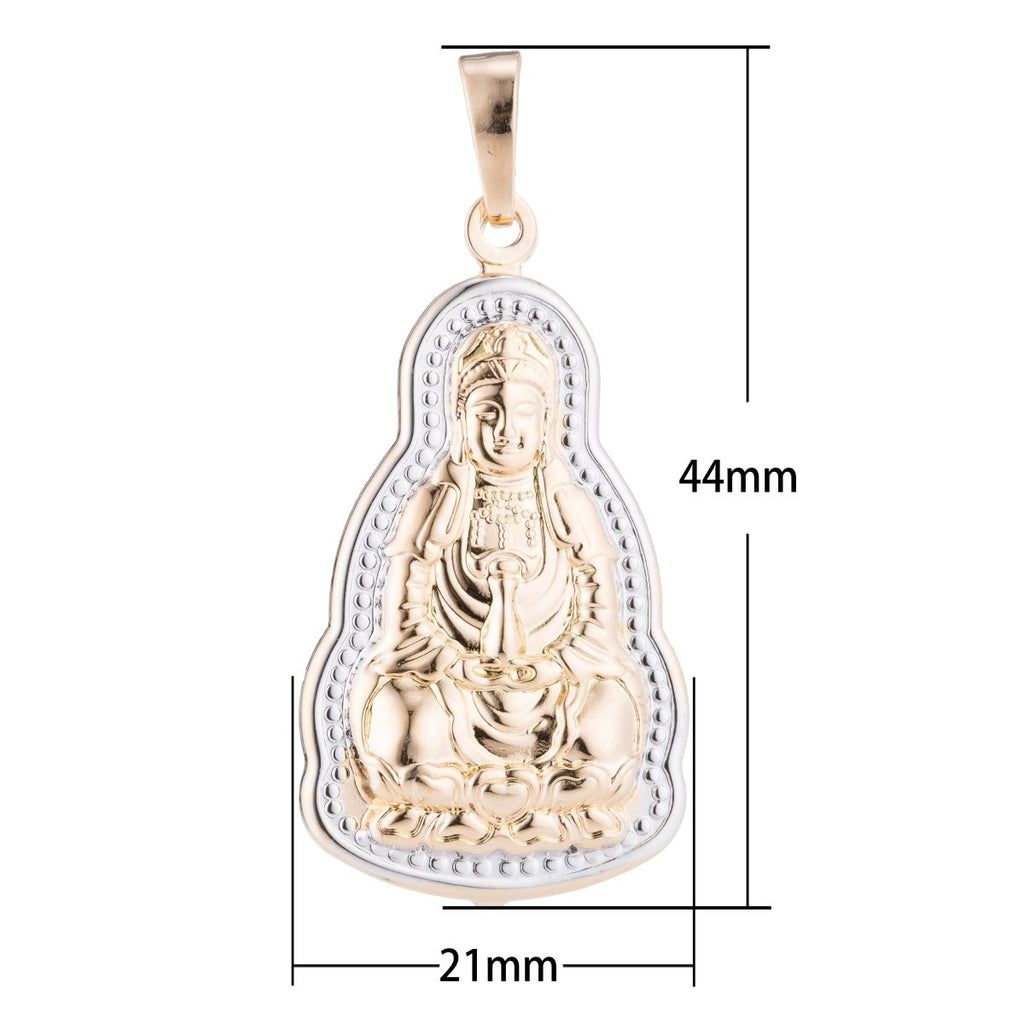 Gold plated Buddha Fu Pendants For DIY Jewelry Making H-473 - DLUXCA