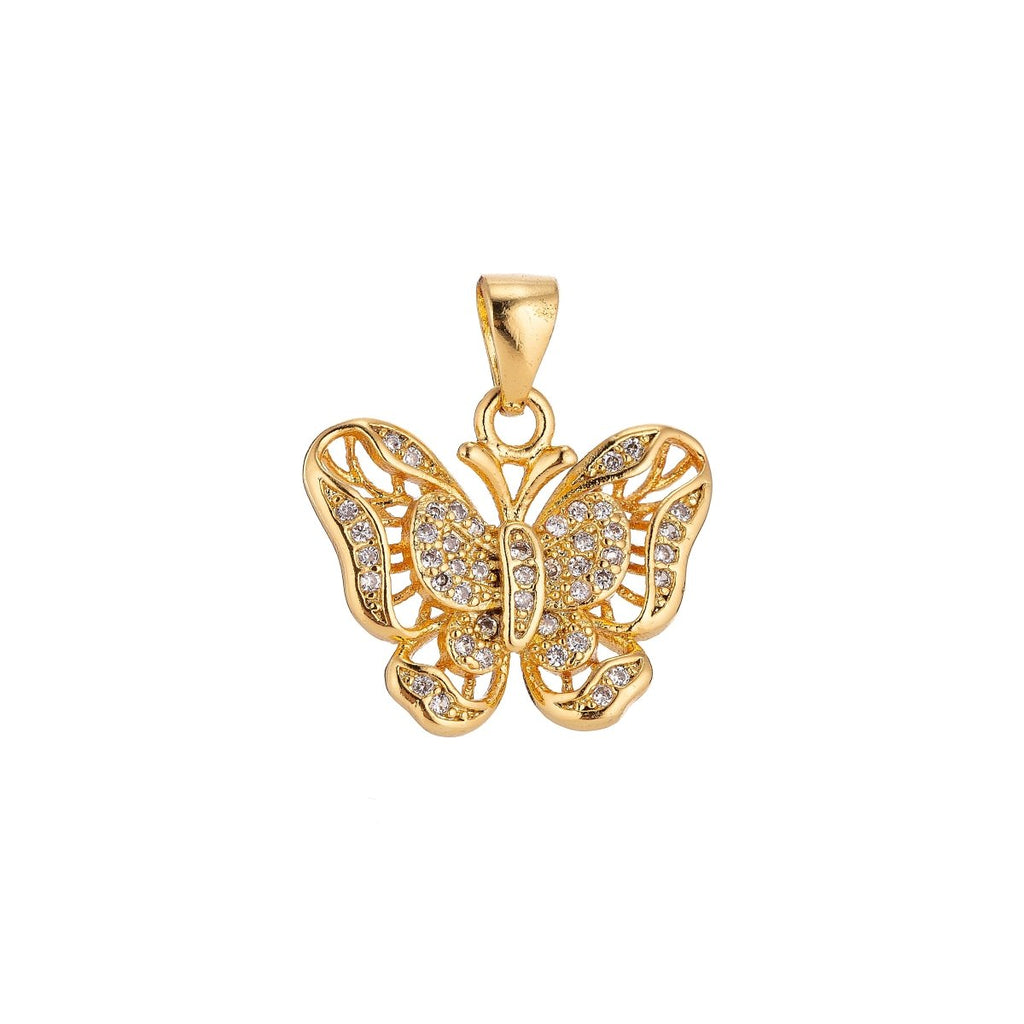Gold plated Butterfly Mariposa Pendants H-289 - DLUXCA