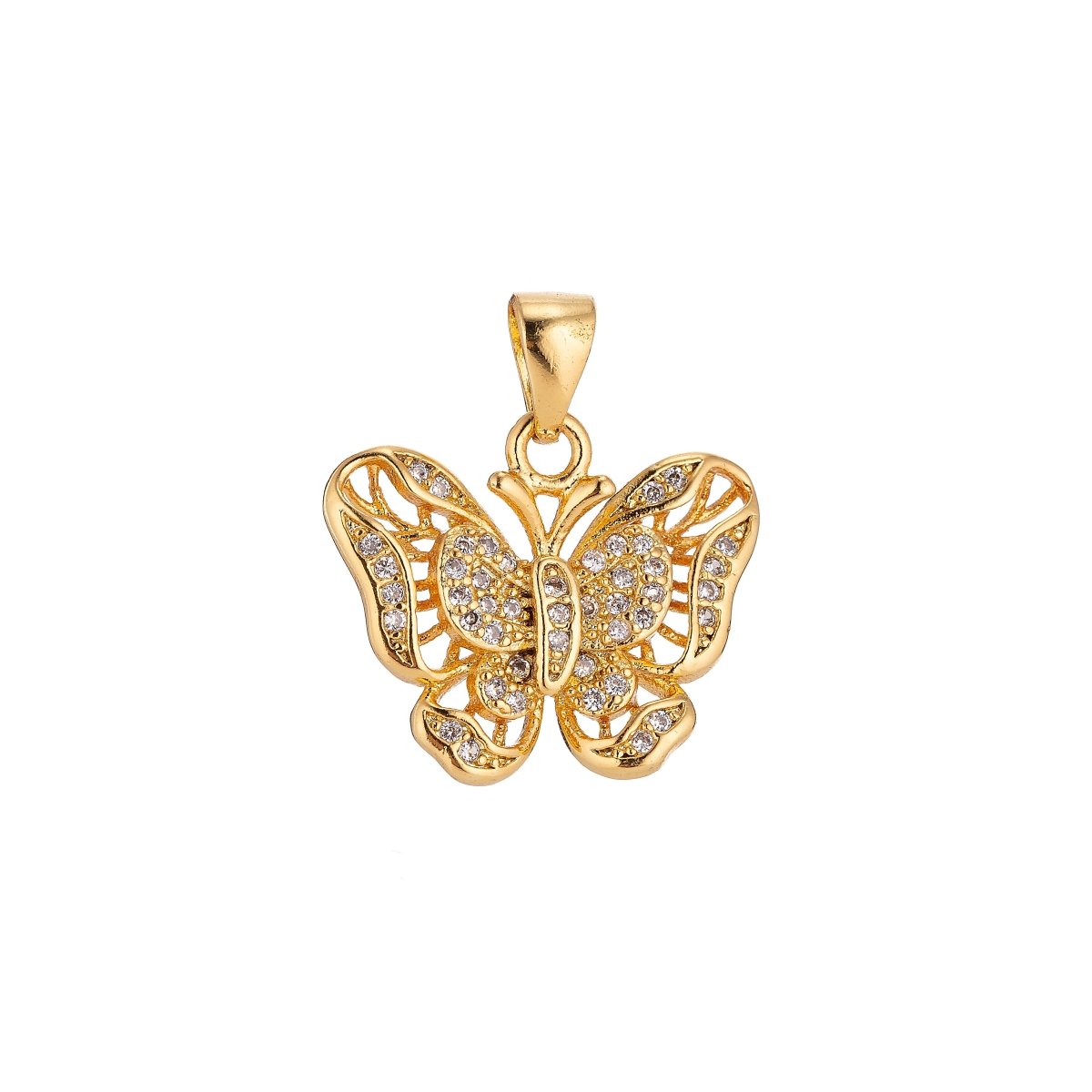 Gold plated Butterfly Mariposa Pendants H-289 - DLUXCA