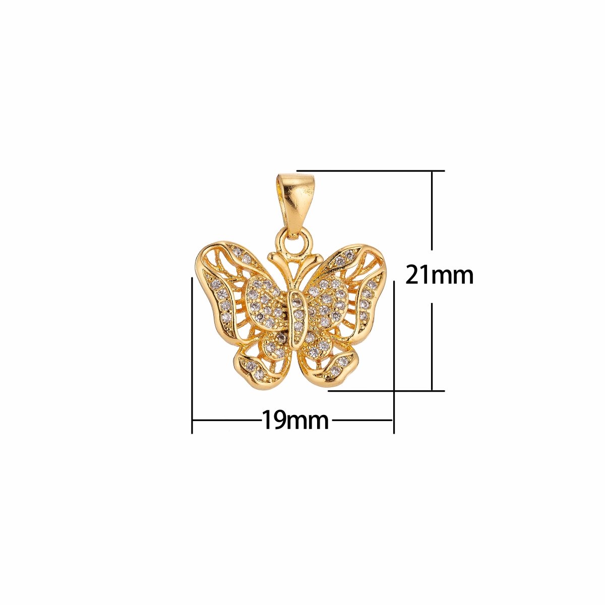 Gold plated Butterfly Mariposa Pendants H-289 - DLUXCA