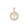 Gold plated Caduceus Staff of Hermes Hermetic Staff Coin Medallion Necklace Pendant Charm Bead Bails Findings for Jewelry Making J-521 - DLUXCA