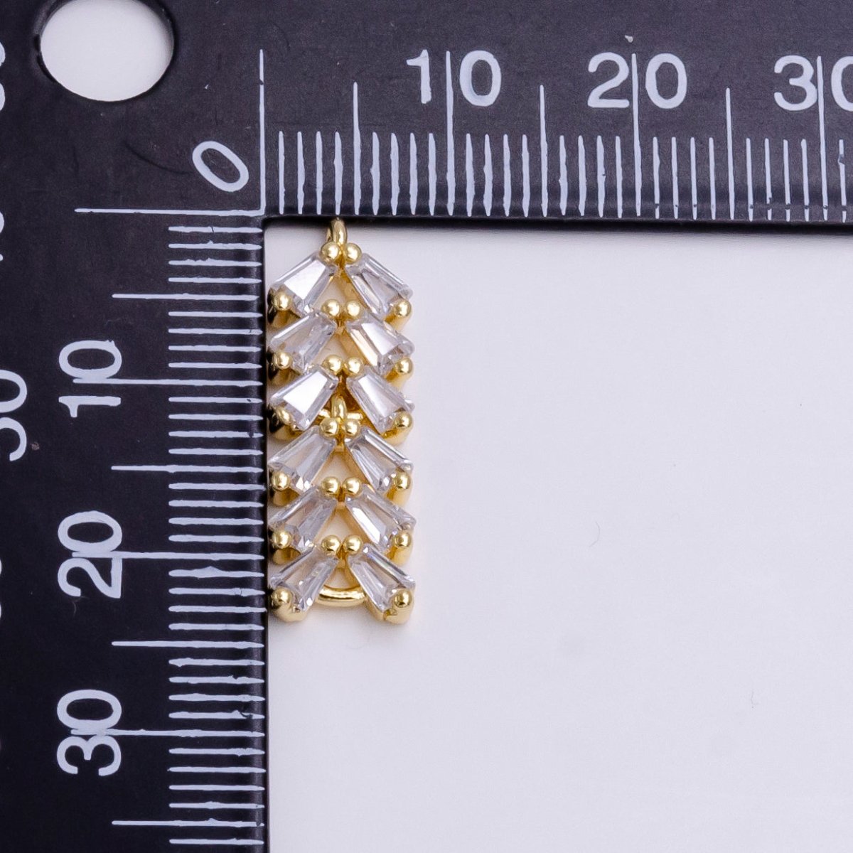 Gold plated Clear CZ Multiple Baguette Bar Drop Charm in Gold & Silver G-778 G-779