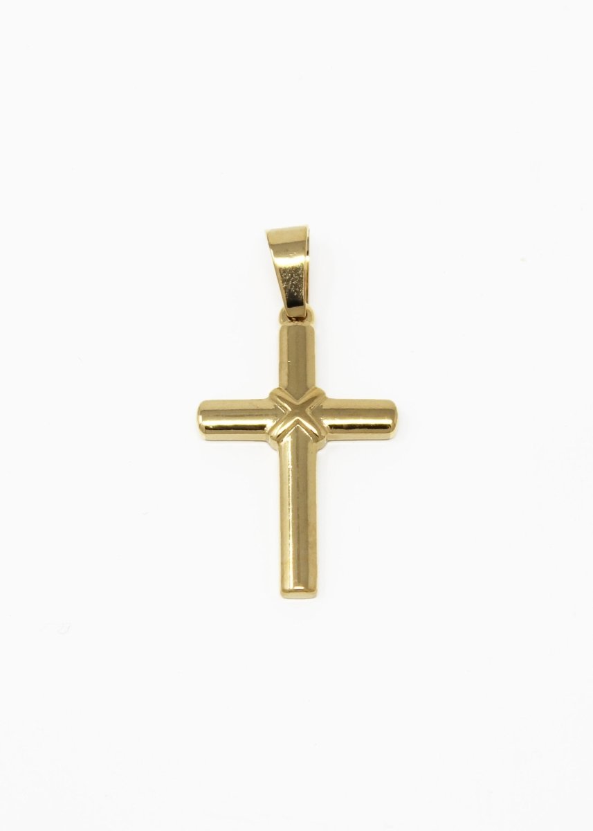 Gold plated Cross of Jesus Christian Catholic Belief Religious Religion DIY Necklace Pendant Charm Bead Bails Findings for Jewelry Making J-774 - DLUXCA