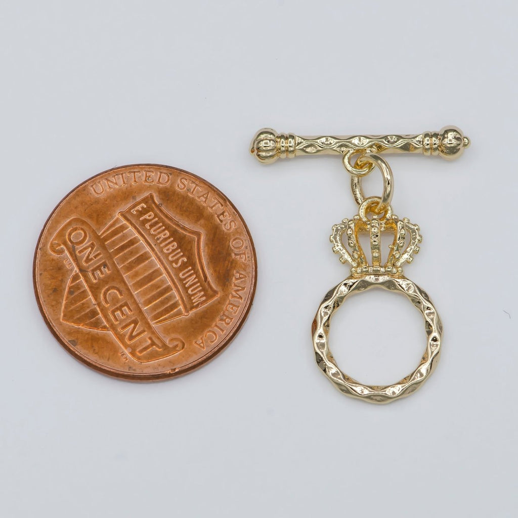 Gold plated Crown Style Toggle Clasp For Jewelry Making DIY Necklace Bracelet Anklet L-312 - DLUXCA