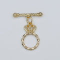 Gold plated Crown Style Toggle Clasp For Jewelry Making DIY Necklace Bracelet Anklet L-312 - DLUXCA