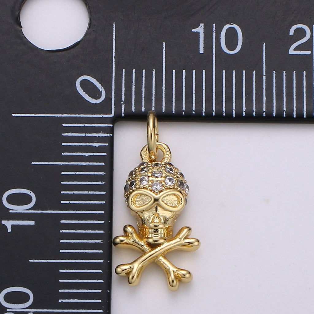 Gold plated Crystal Danger Sign Charm D-790 - DLUXCA