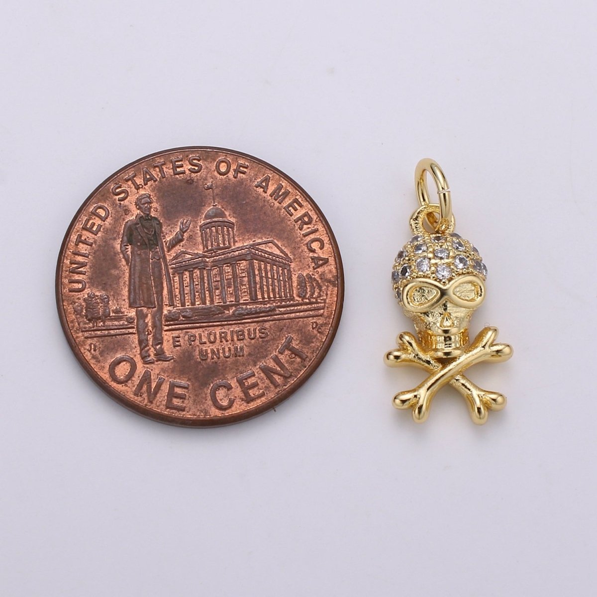 Gold plated Crystal Danger Sign Charm D-790 - DLUXCA