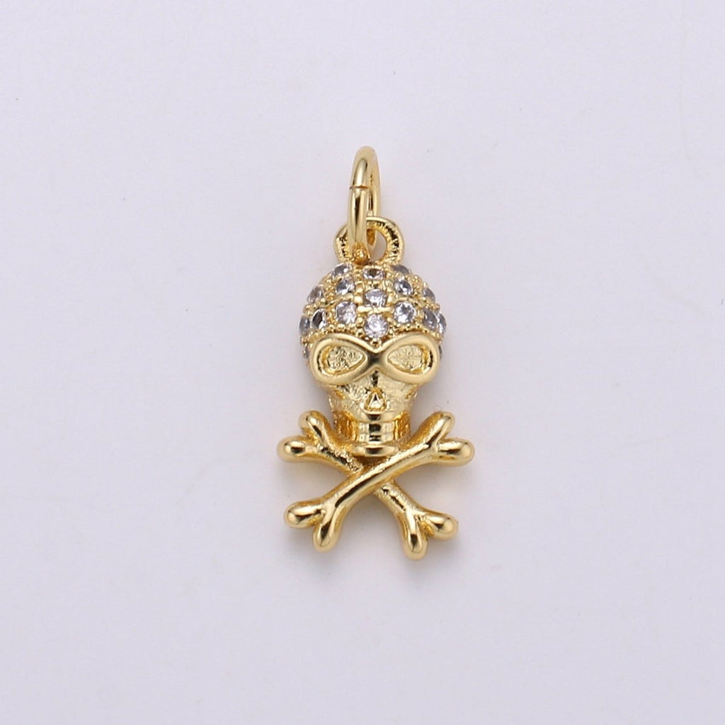 Gold plated Crystal Danger Sign Charm D-790 - DLUXCA
