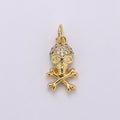 Gold plated Crystal Danger Sign Charm D-790 - DLUXCA