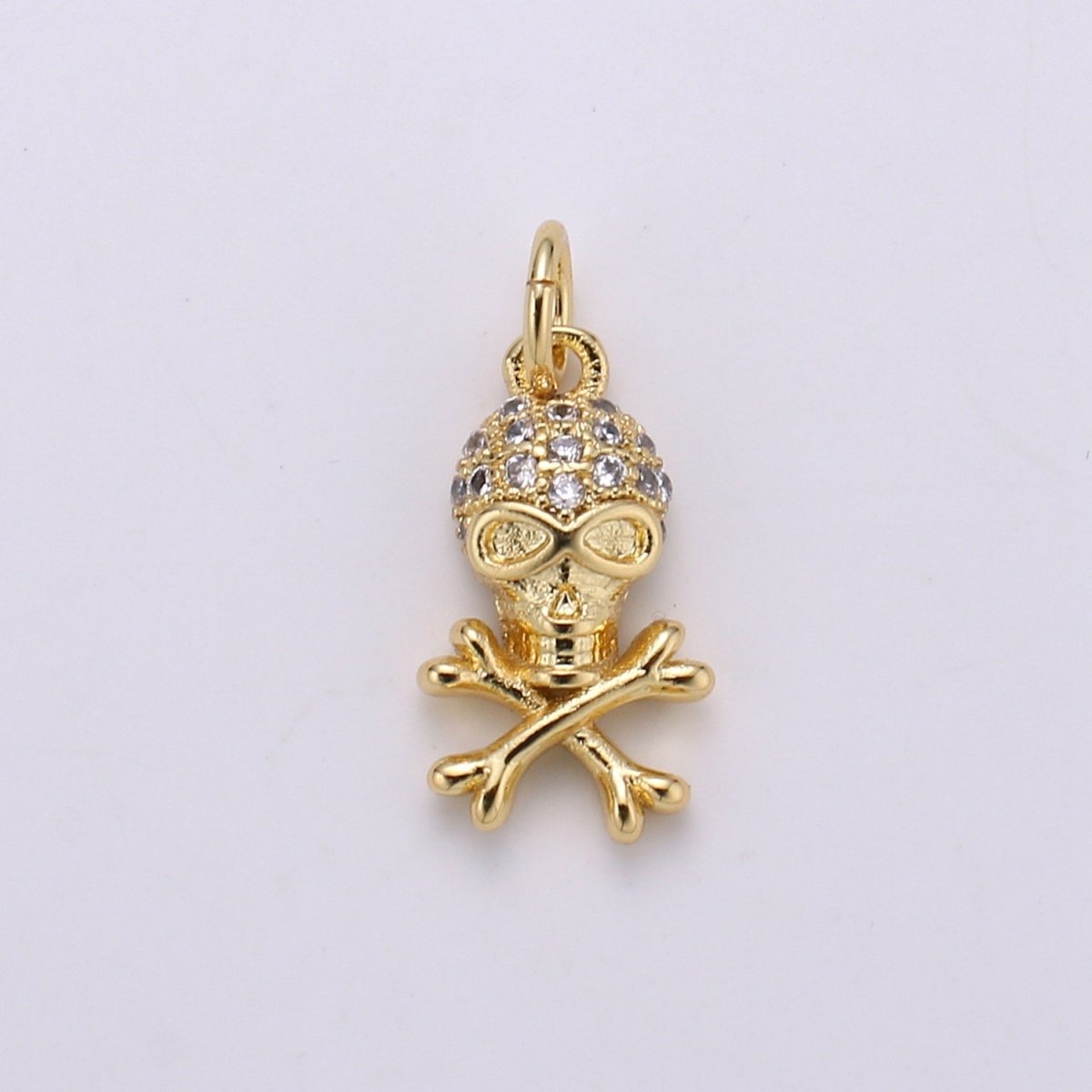 Gold plated Crystal Danger Sign Charm D-790 - DLUXCA