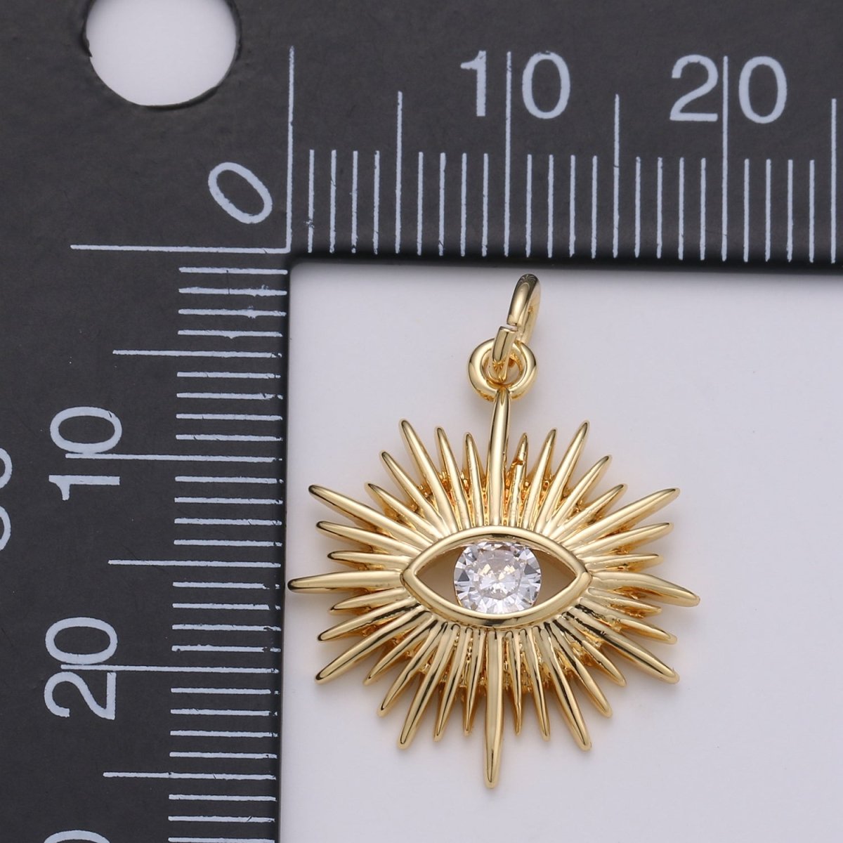 Gold plated Crystal Eye Charm D-894 - DLUXCA