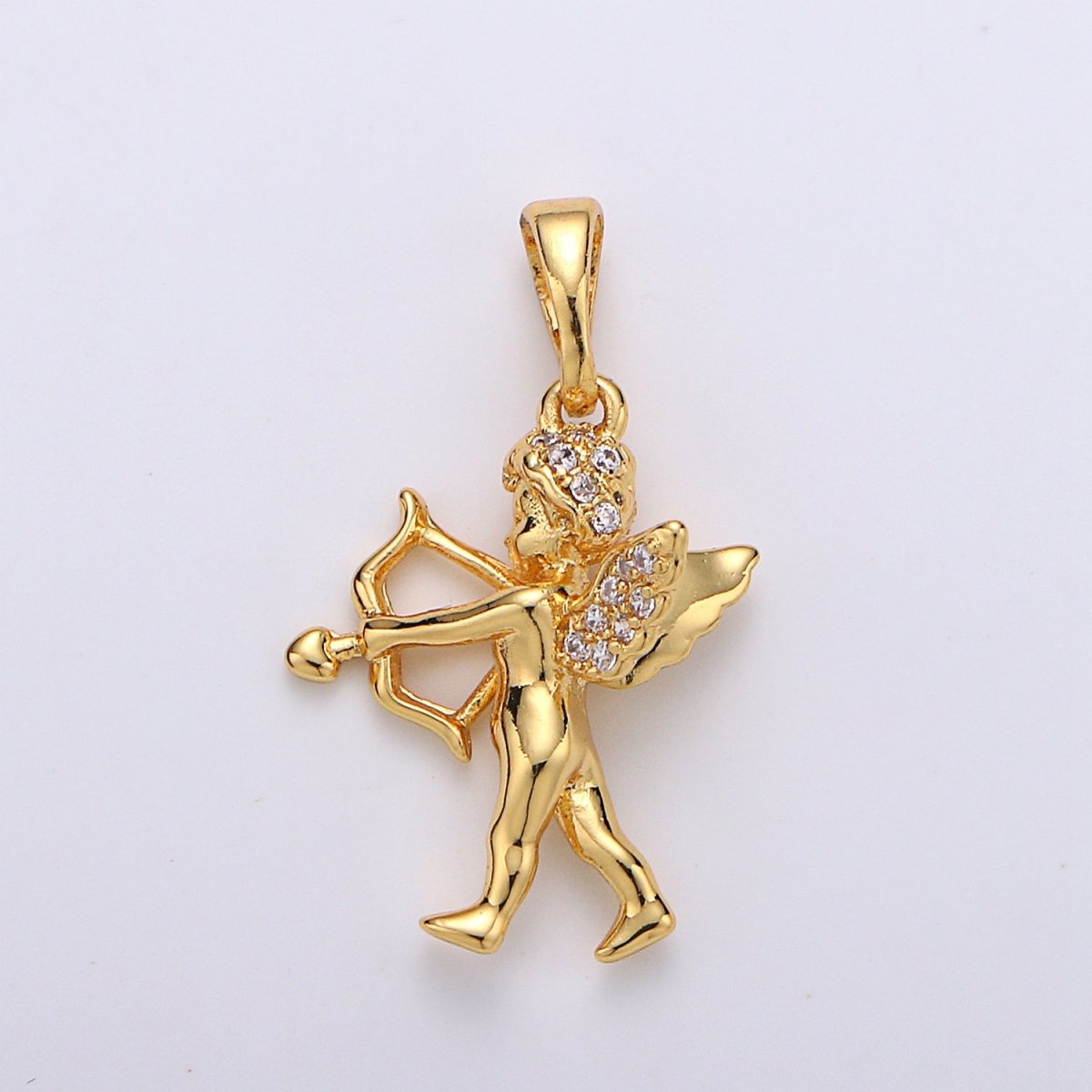 Gold plated Cupid Pendants J-068 - DLUXCA