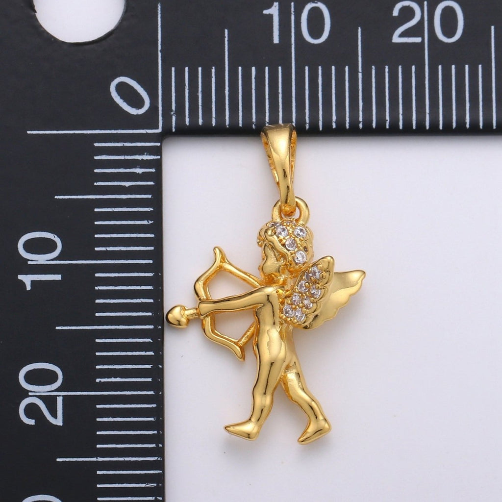 Gold plated Cupid Pendants J-068 - DLUXCA