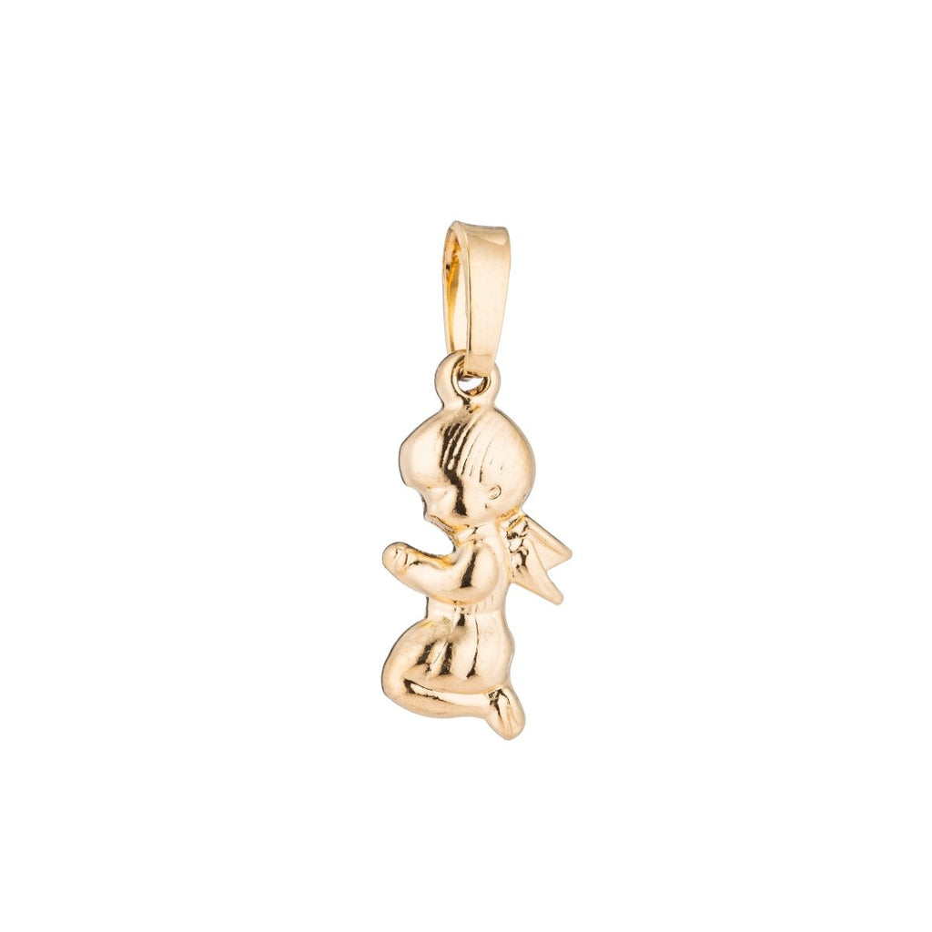 Gold plated Cute Praying Girl, Golden Guardian Angel, Prayer, Faith, Believe Love Necklace Pendant Charm Bails Findings for Jewelry Maki J-459 - DLUXCA