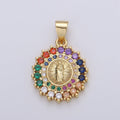 Gold plated Dainty Virgin Mary Holy Mother Micro Pave CZ Cubic Zirconia Bracelet Necklace Pendant Supply for Jewelry Making J-013 - DLUXCA