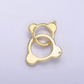 Gold plated Double Open Bear Animal Ears Connector G-935 - DLUXCA
