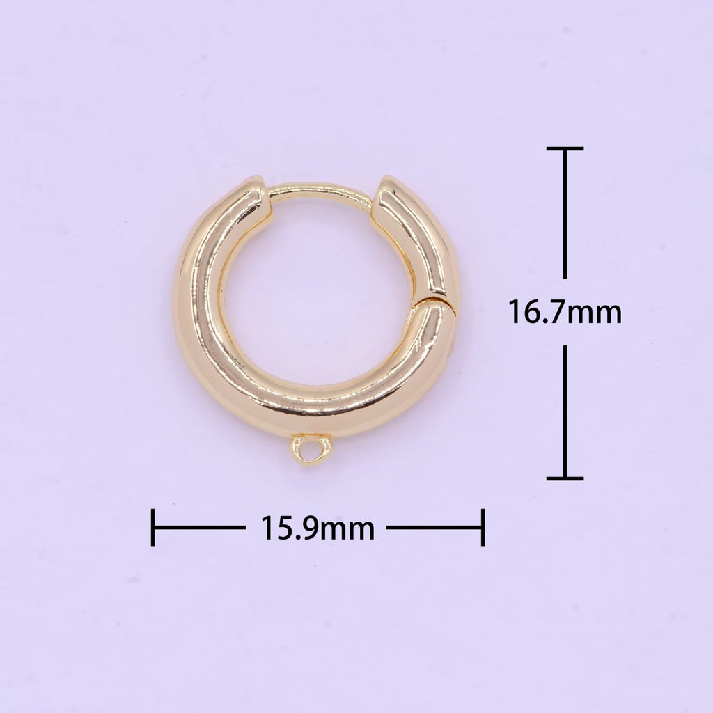 Gold plated Earring Hoops Lever Back one touch w/ Close link Lever Hoop earring Nickel free Lead Free for Earring Charm Making Findings L-846 - DLUXCA