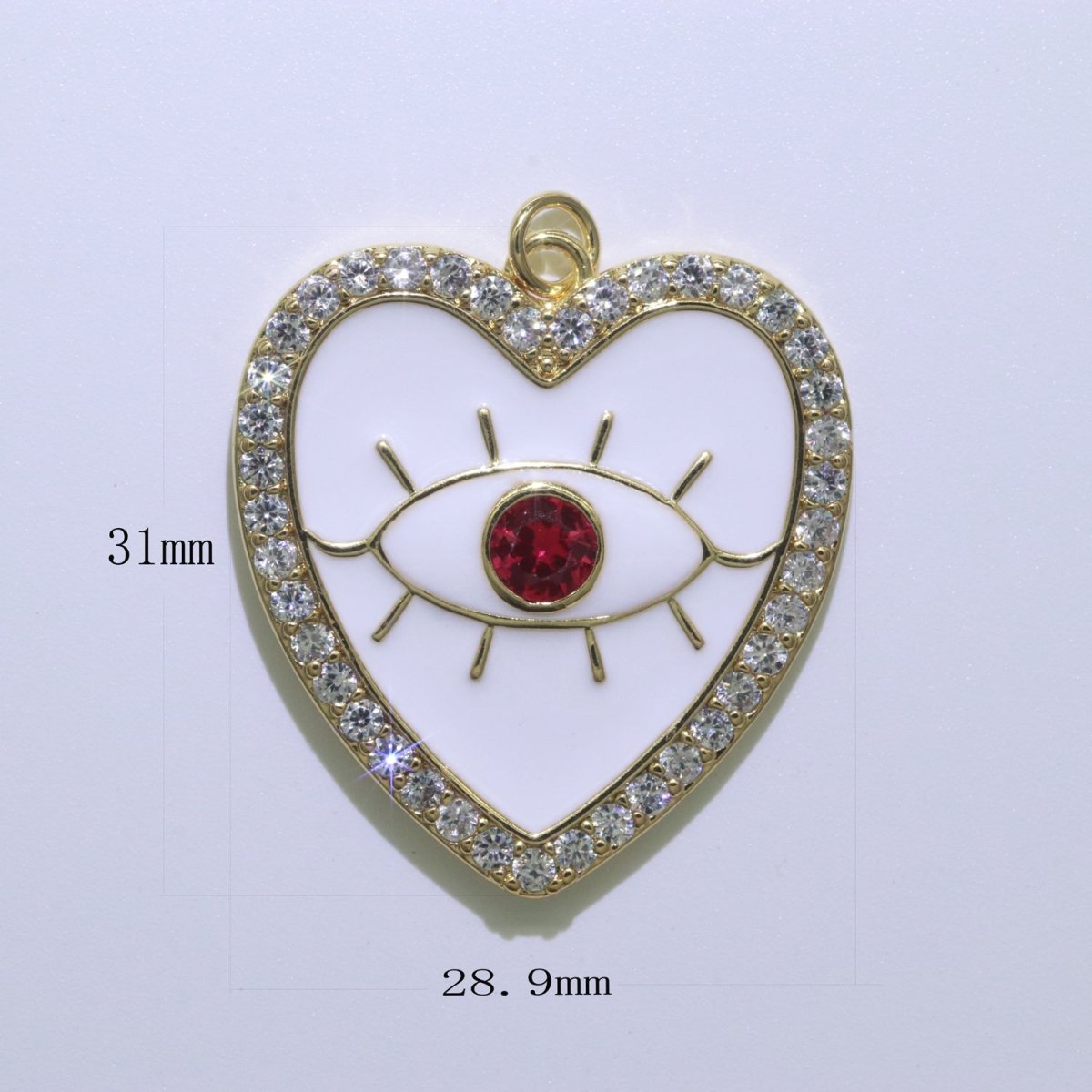 Gold plated Enamel Colorful Evil Eye Heart Shape Pendant Charm E-907 E-908 E-909