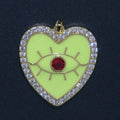 Gold plated Enamel Colorful Evil Eye Heart Shape Pendant Charm E-907 E-908 E-909