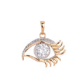 Gold plated Evil Eye Micro Paved CZ Mixed Metal Pendant H-050 - DLUXCA