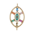 Gold plated Eye Charm Connector Evil Eye of Ra Protection Amulet Good Luck Bracelet Earring Necklace Link Connector Supply F-872 - DLUXCA