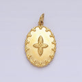 Gold plated Four-Leaf Petal Flower Artisan Oval Add-On Charm in Gold & Silver | AC595 AC596