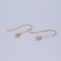 Gold plated French Hook Earrings, Geometric Marquise Heart Baguette Oval Square Star Round CZ Cubic Zirconia Fish Hook Earrings with Open Link Loop for Earrings Making L-802~L-808 - DLUXCA