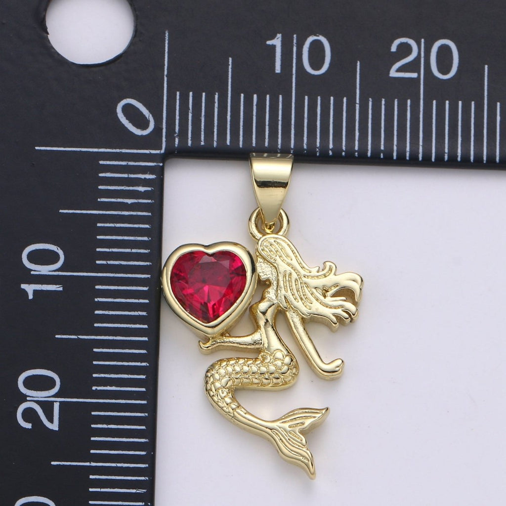 Gold plated Heart Mermaid Pendants  H-285 H-286