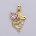 Gold plated Heart Mermaid Pendants  H-285 H-286