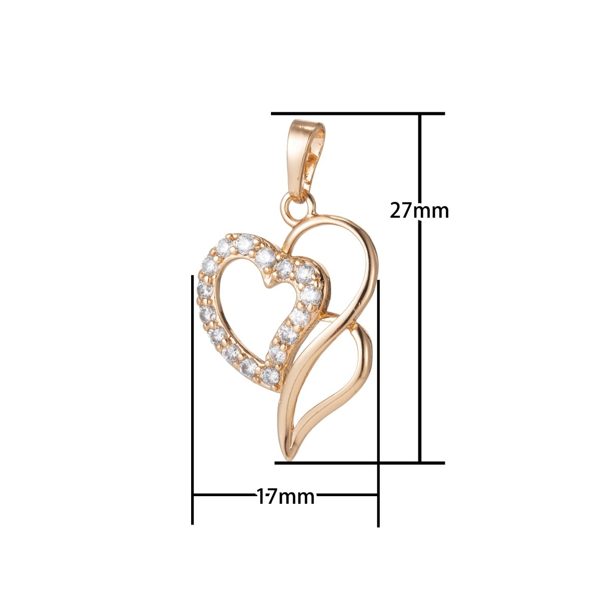 Gold plated Heart Pendants I-541 - DLUXCA