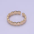 Gold plated Hexagon Band Adjustable Ring O-322 - DLUXCA
