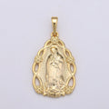 Gold plated Holy Mary Lady of Guadalupe Pendants J-117 - DLUXCA