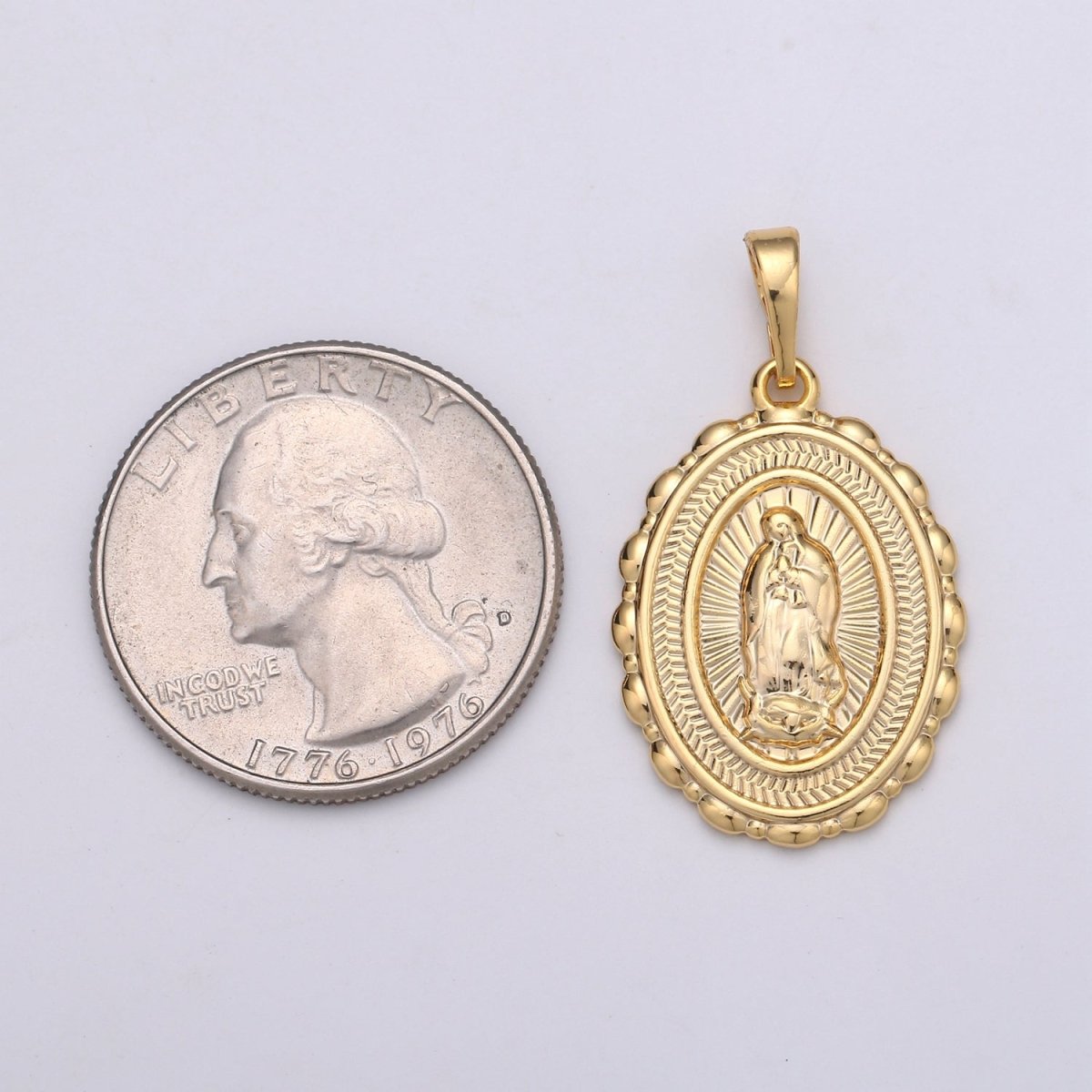 Gold plated Holy Mary Lady of Guadalupe Pendants J-127 - DLUXCA